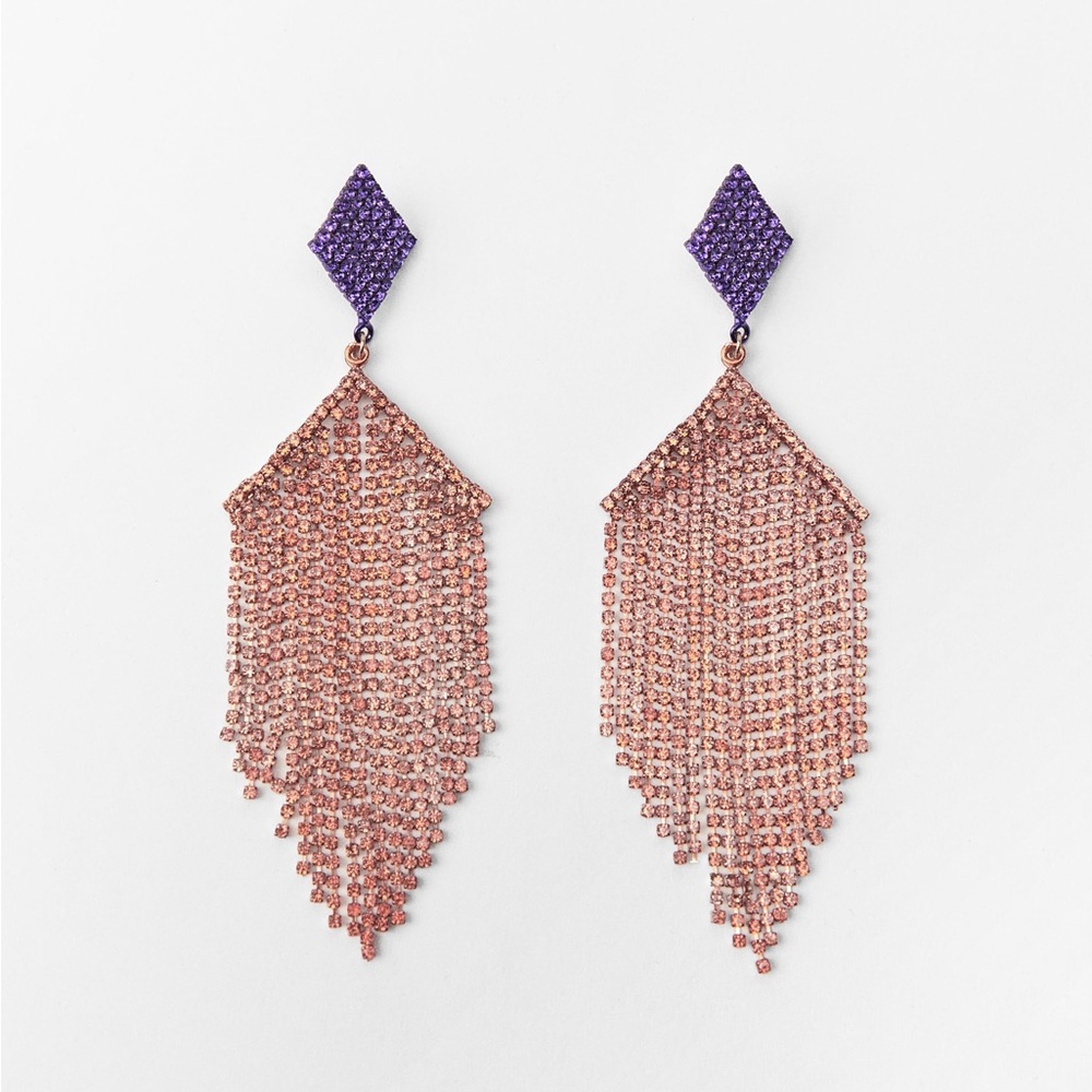 ZARA Rhinestone Earrings - Picture 3 of 6
